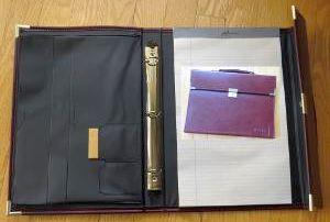 Vinyl portfolio with legal-sized notepad