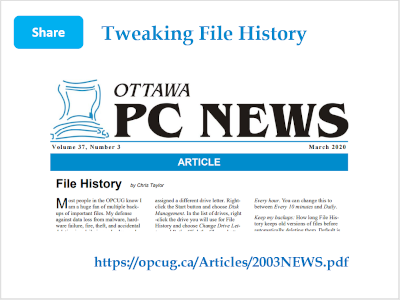 Tweaking File History