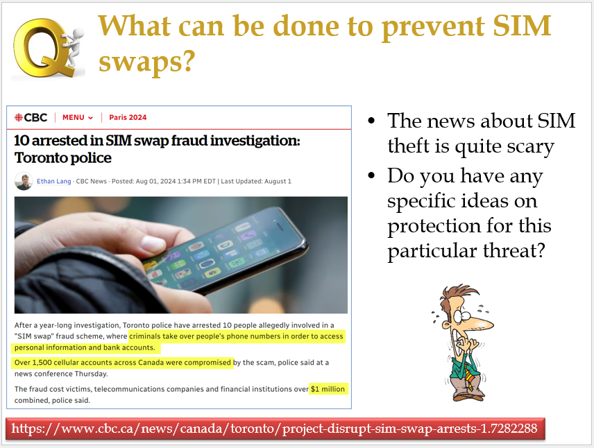 Prevent SIM swaps